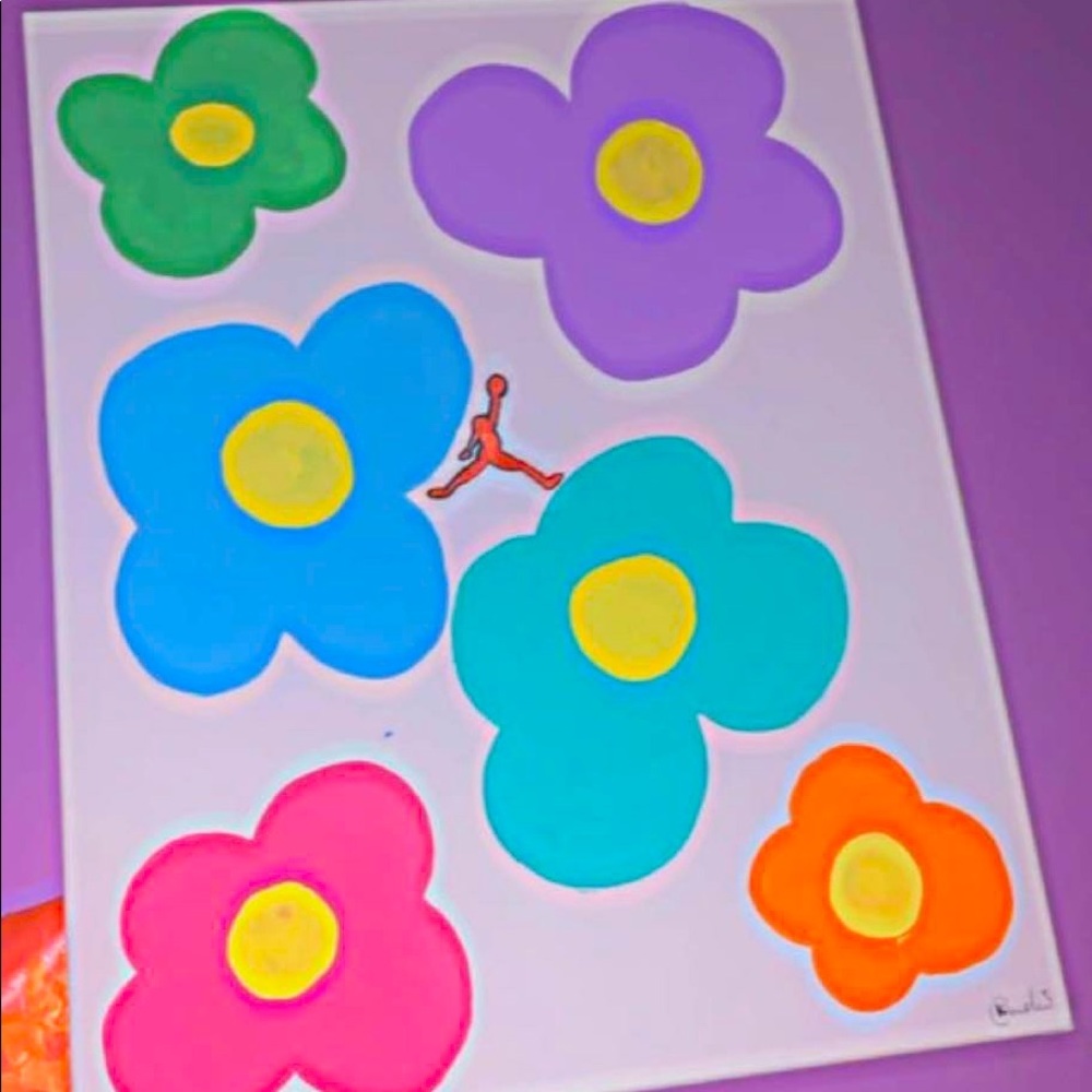 flower x jordan painting 🌸
